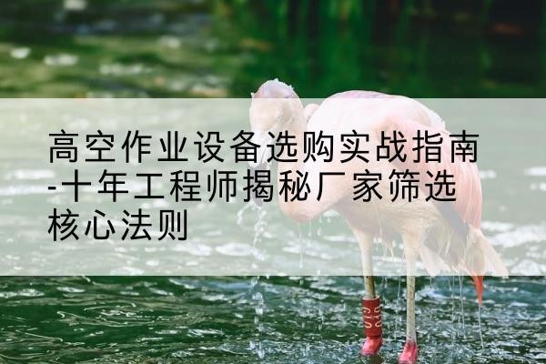 南宫剪叉式升降机厂家-高空作业设备选购实战指南-十年工程师揭秘厂家筛选核心法则