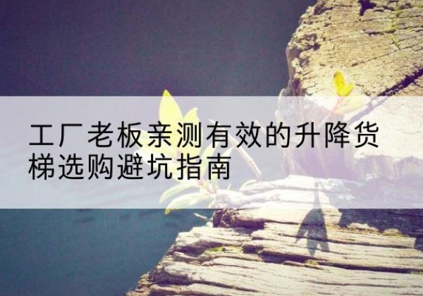 南宫升降货梯怎么选-工厂老板亲测有效的升降货梯选购避坑指南